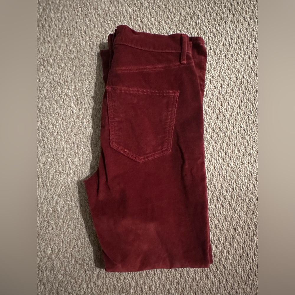 Veronica beard Carson cord high rise ankle flare in oxblood, size 27 - Picture 11 of 16